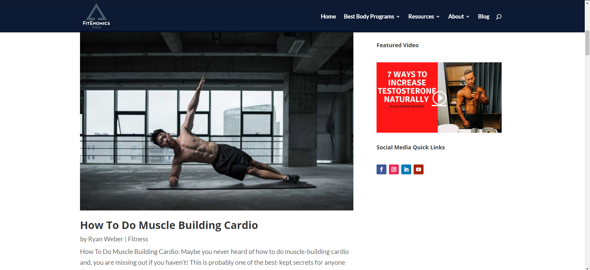 fitness program website design