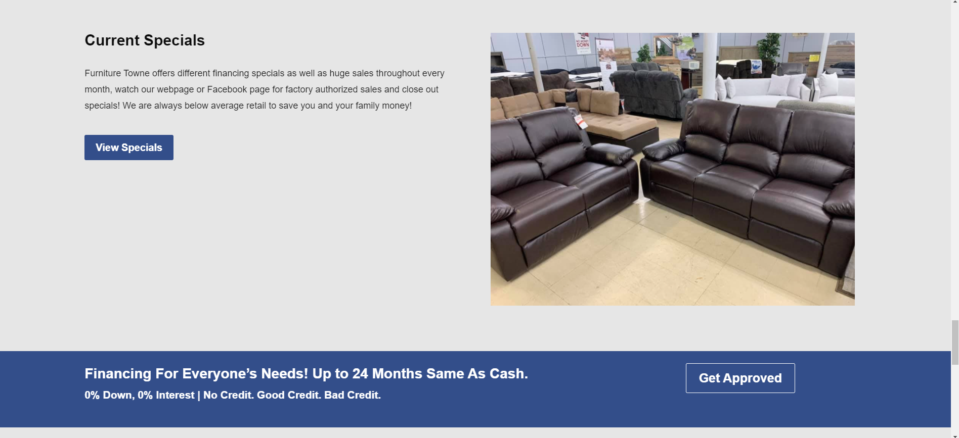 furniture store website design